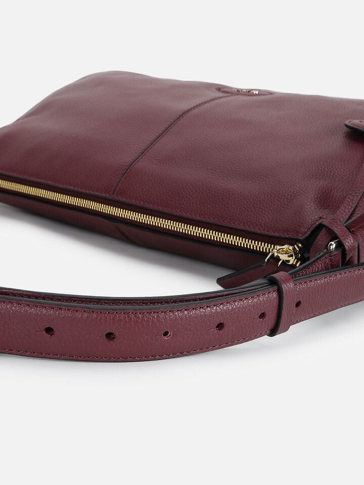 Lucy Leather Shoulder Bag - Dark Cherry