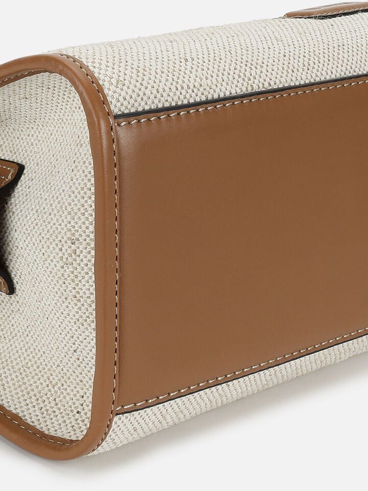 Phoebe Canvas Shoulder Bag - Beige