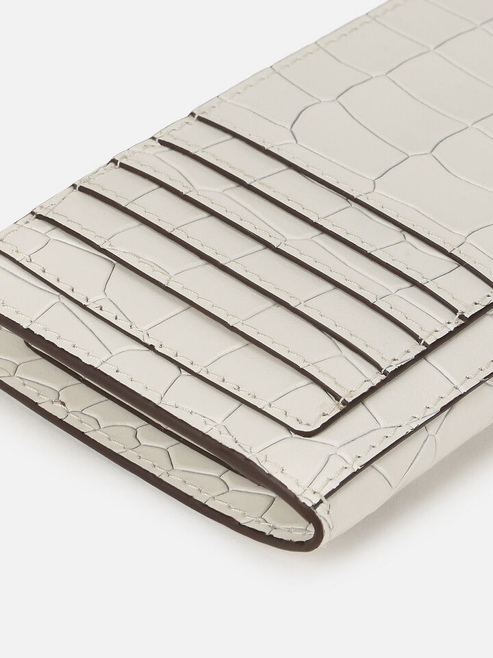 Jude Croco Leather Wallet - Off-White