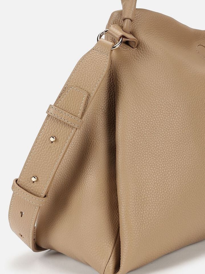 Lois Leather Shoulder Bag - Latte