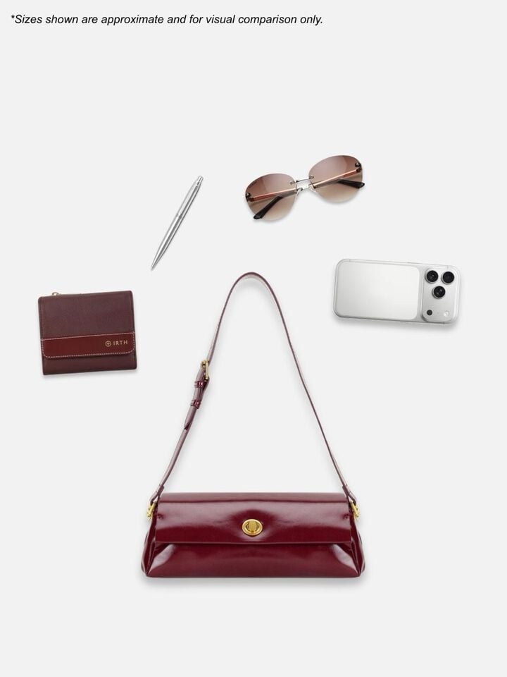 Brianna Wide Shoulder Bag - Cherry