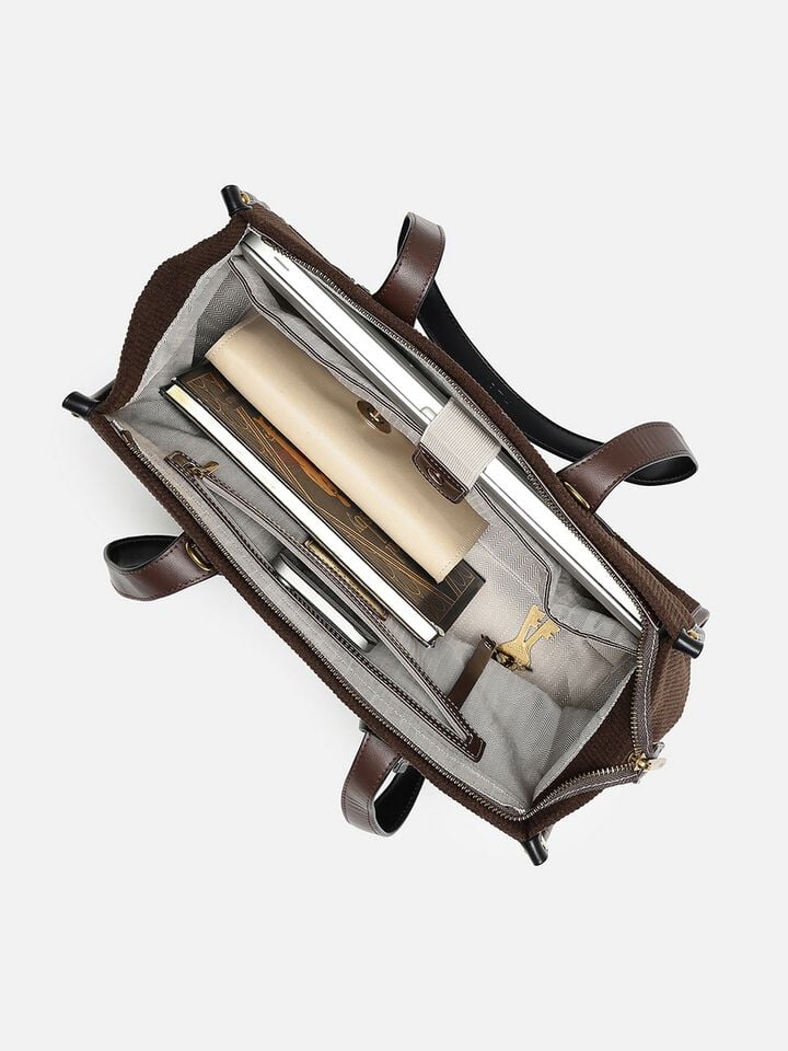 Marina Corduroy Work Bag - Dark Brown