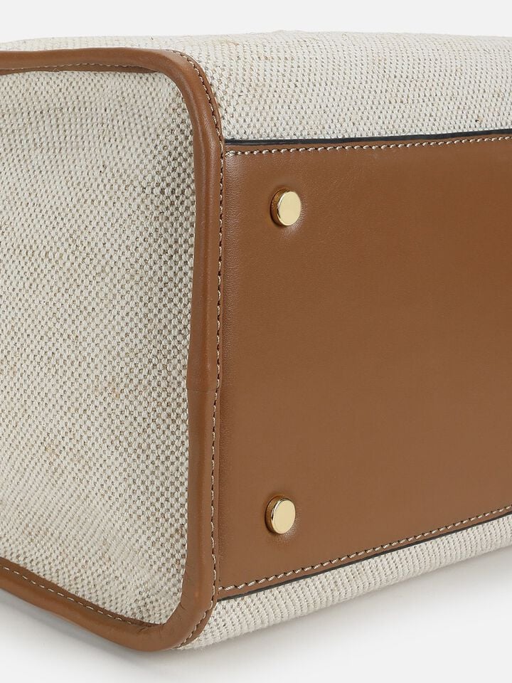 Phoebe Canvas Work Bag - Beige