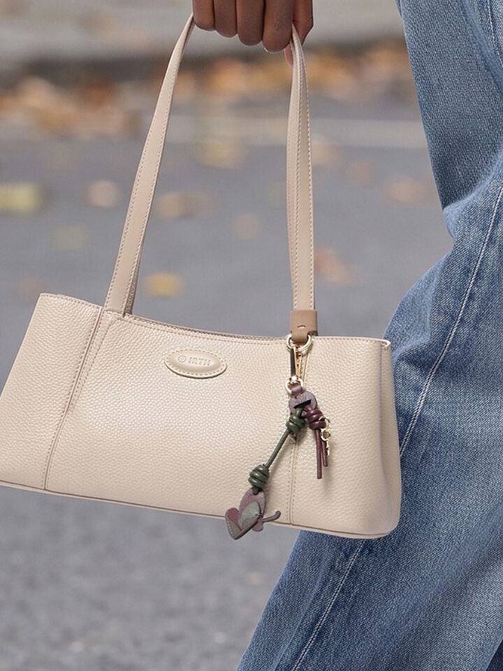 Butterfly Leather Bag Charm - Dark Cherry