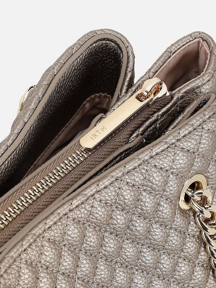 Dawn Quilted Shoulder Bag - Gold