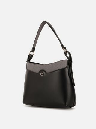 Olivia Tweed Shoulder Bag - Black