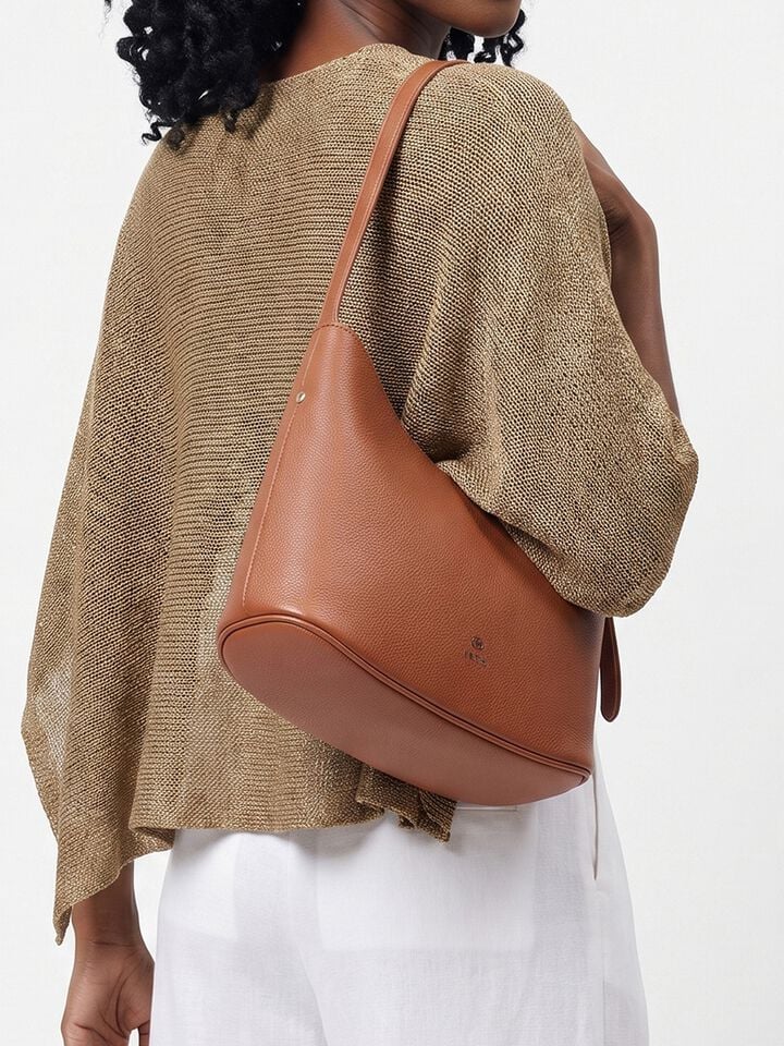 Lisette Leather Shoulder Bag - Tan