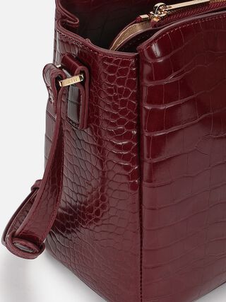 Esme Croco Sling - Dark Cherry