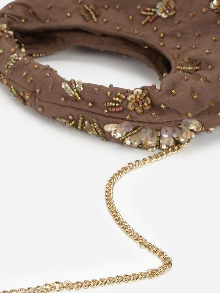 Tara Beaded Sparkles Handheld - Brown