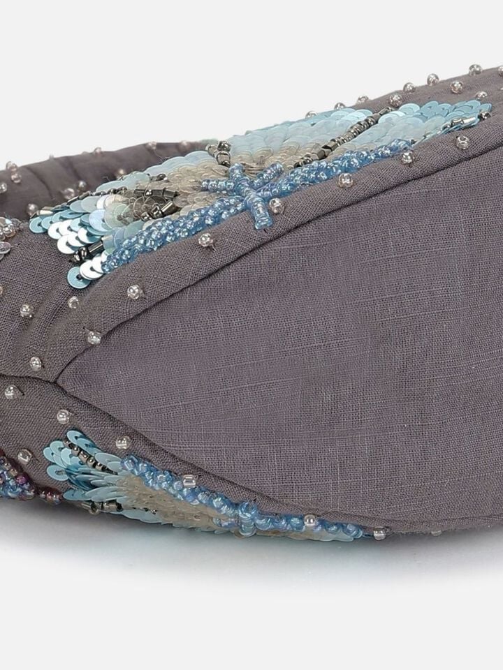 Tara Beaded Sparkles Handheld - Grey