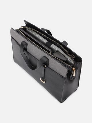 Olivia Tweed Work Bag - Black