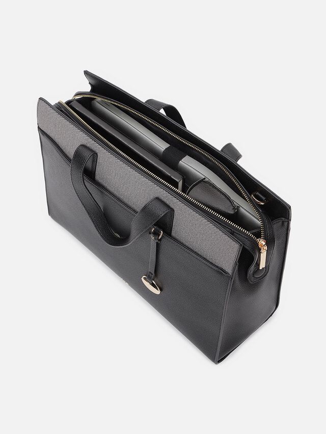 Olivia Tweed Work Bag - Black