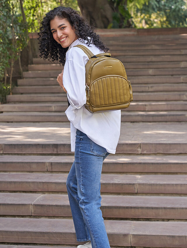 Quilted Olive Backpack