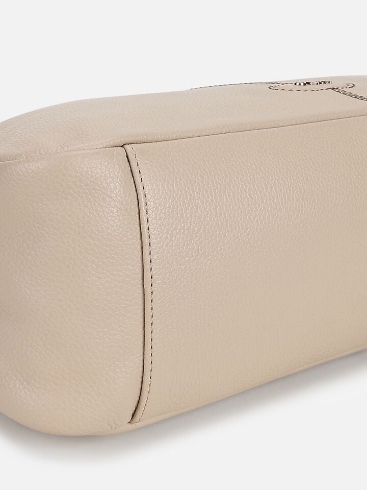 Lucy Leather Shoulder Bag - Beige