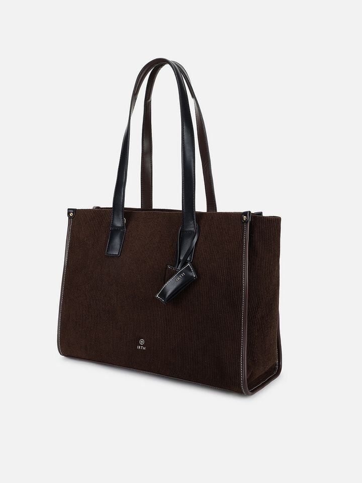 Marina Corduroy Work Bag - Dark Brown