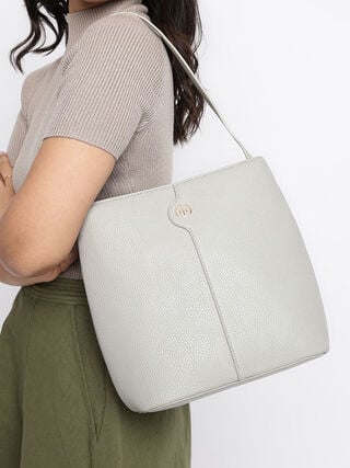 Phoebe Shoulder Bag - Circular Grey