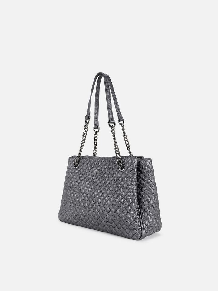 Dawn Quilted Shoulder Bag - Gunmetal