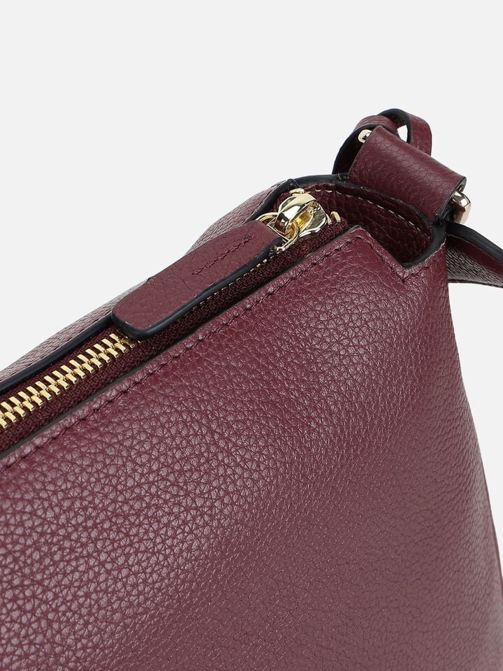 Lucy Leather Shoulder Bag - Dark Cherry