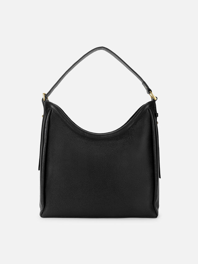 Lillian Leather Shoulder Bag - Black