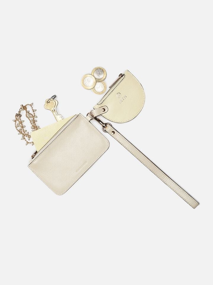 Jingle Leather Coin Pouch - Off-White