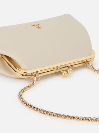 Juliet Small Kiss Lock Clutch - Off-White