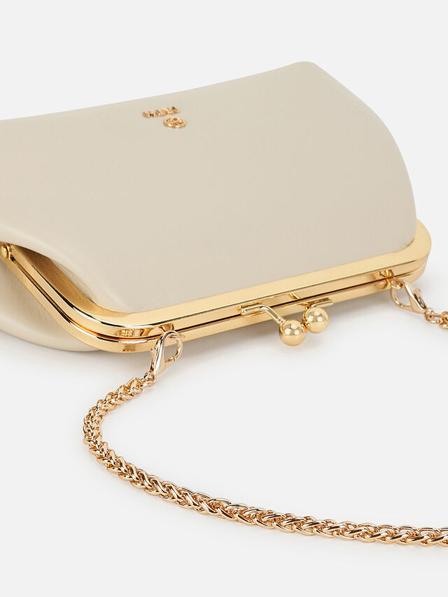Juliet Small Kiss Lock Clutch - Off-White
