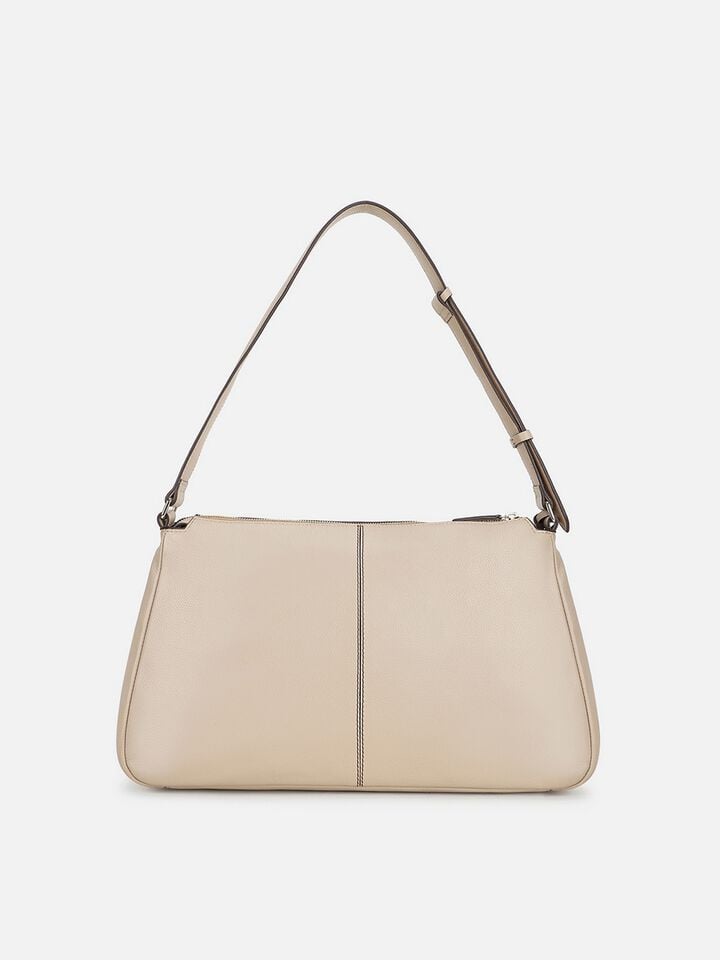 Lucy Leather Shoulder Bag - Beige