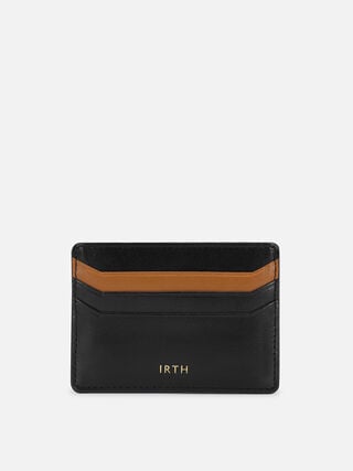 Tuck Leather Card Holder - Black