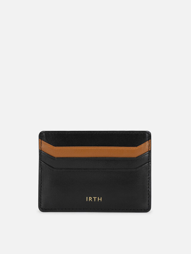 Tuck Leather Card Holder - Black