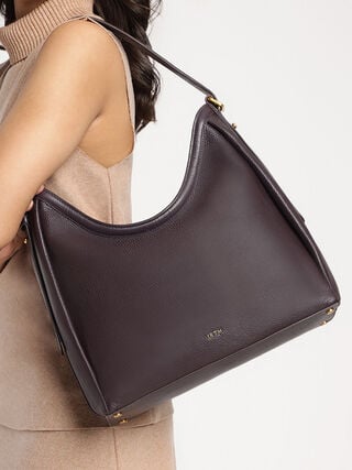 Lillian Leather Shoulder Bag - Plum