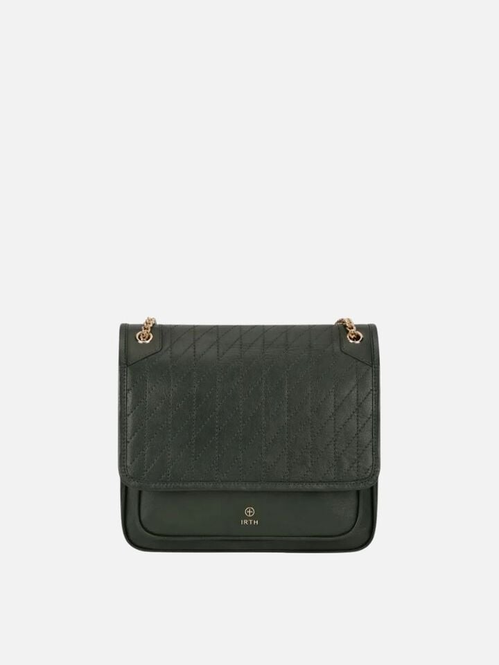 Lynn Leather Shoulder Bag - Green