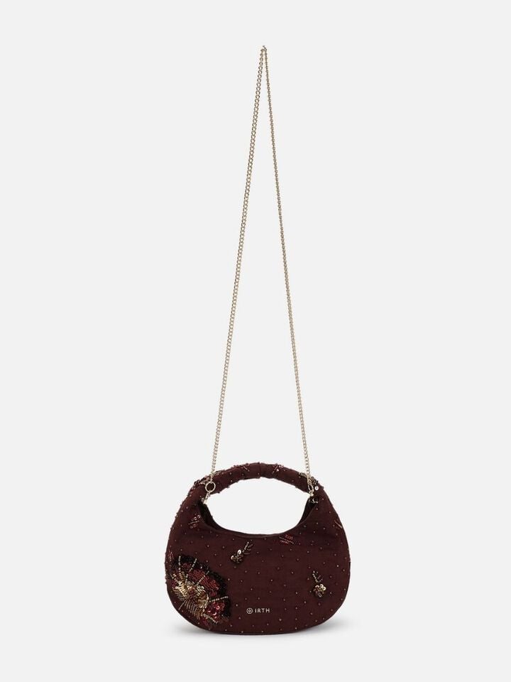 Tara Beaded Sparkles Handheld - Dark Cherry