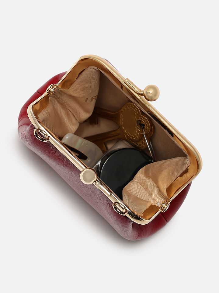 Juliet Leather Miniature Kiss Lock Red