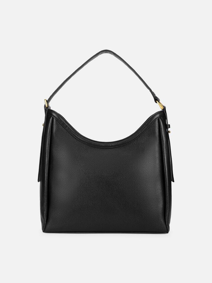 Lillian Leather Shoulder Bag - Black