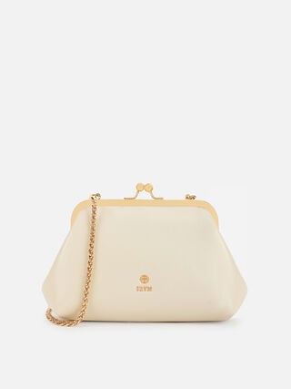 Juliet Small Kiss Lock Clutch - Off-White