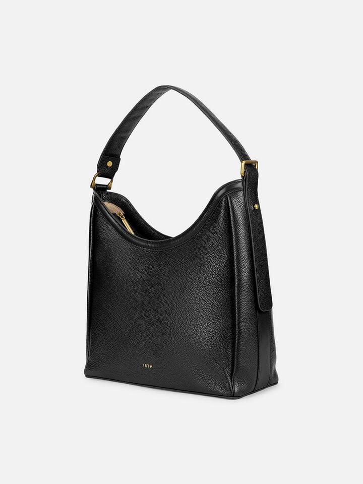 Lillian Leather Shoulder Bag - Black