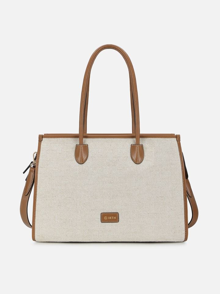 Phoebe Canvas Work Bag - Beige