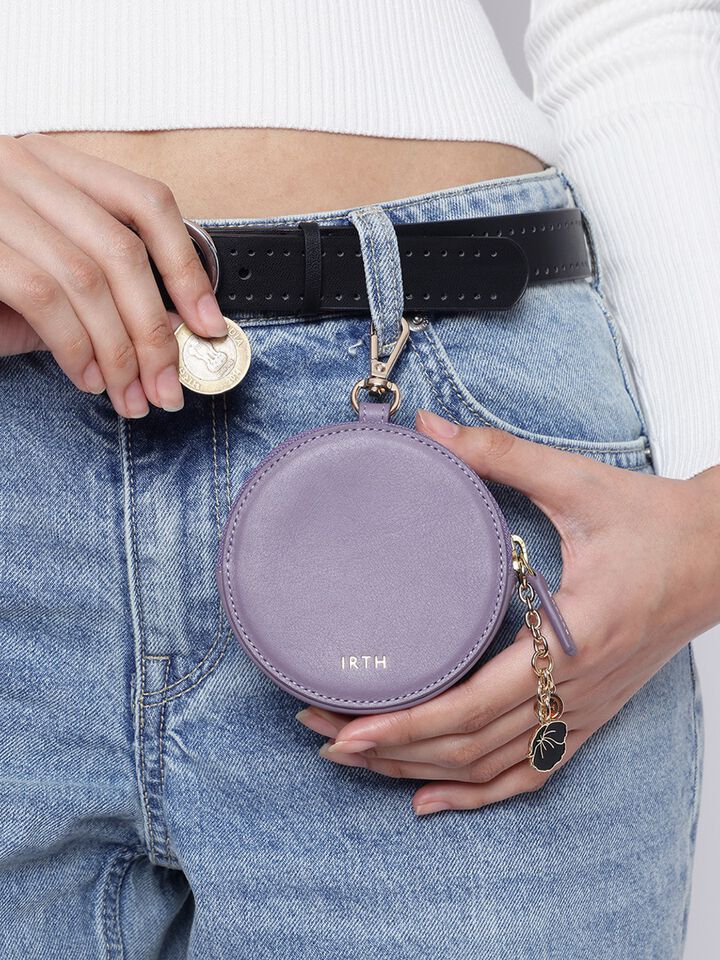 Chime Leather Coin Pouch - Grape