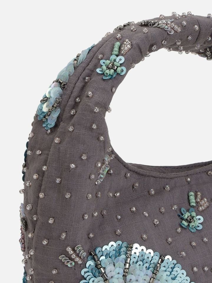 Tara Beaded Sparkles Handheld - Grey