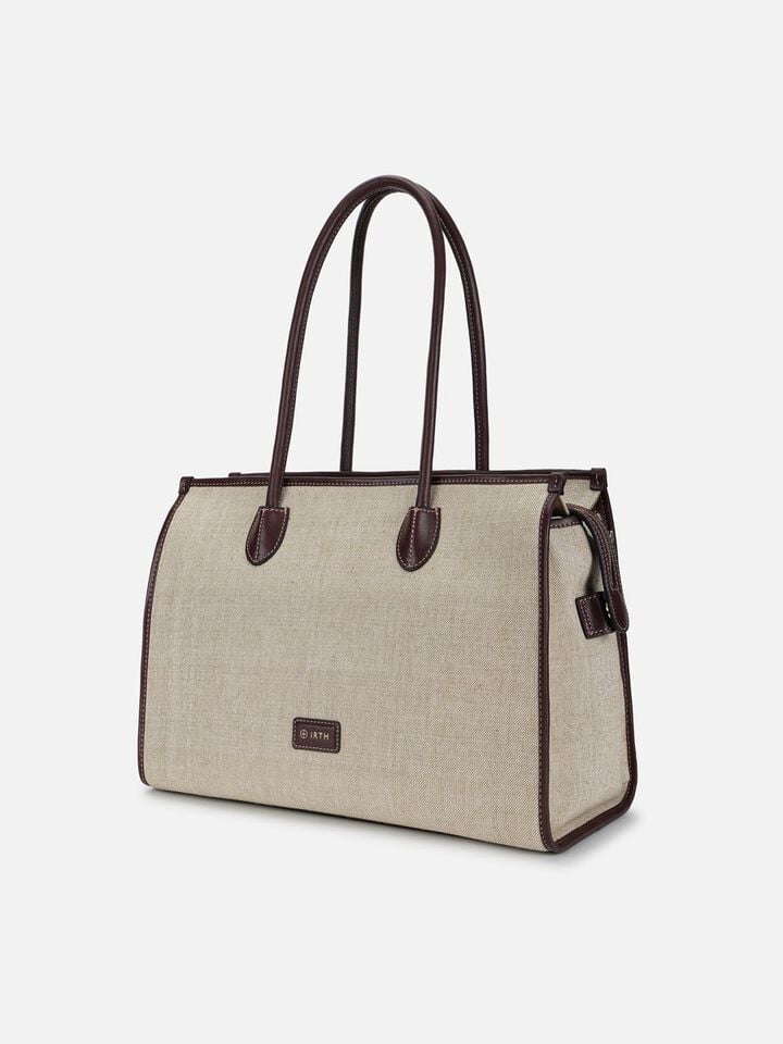 Phoebe Canvas Work Bag - Brown