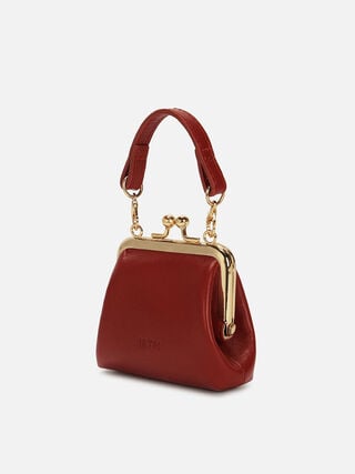 Juliet Leather Miniature Kiss Lock - Red
