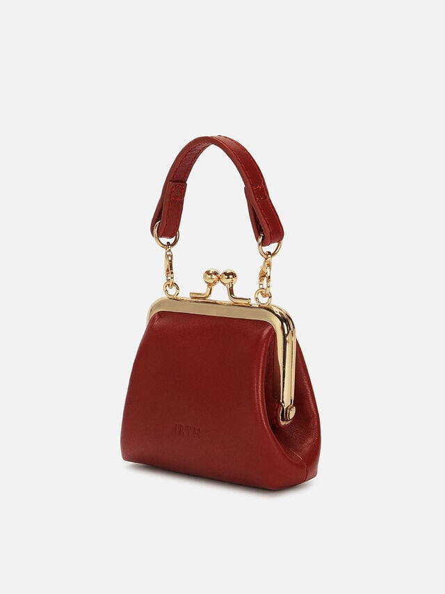 Juliet Leather Miniature Kiss Lock - Red