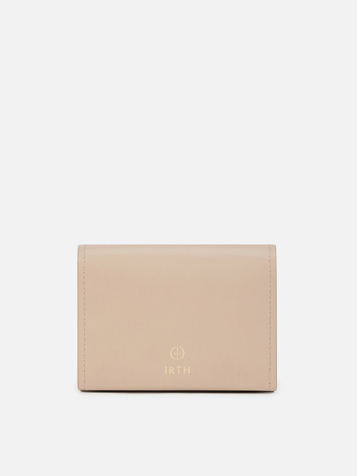 Parker Small Leather Wallet - Beige