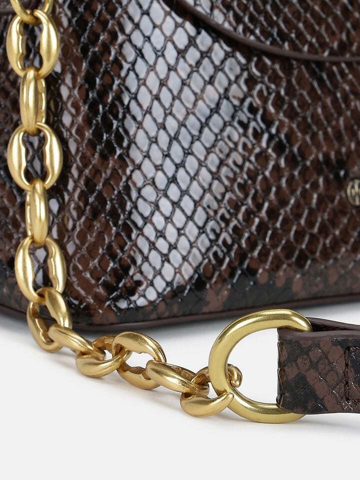 Ness Snakeskin Sling - Brown