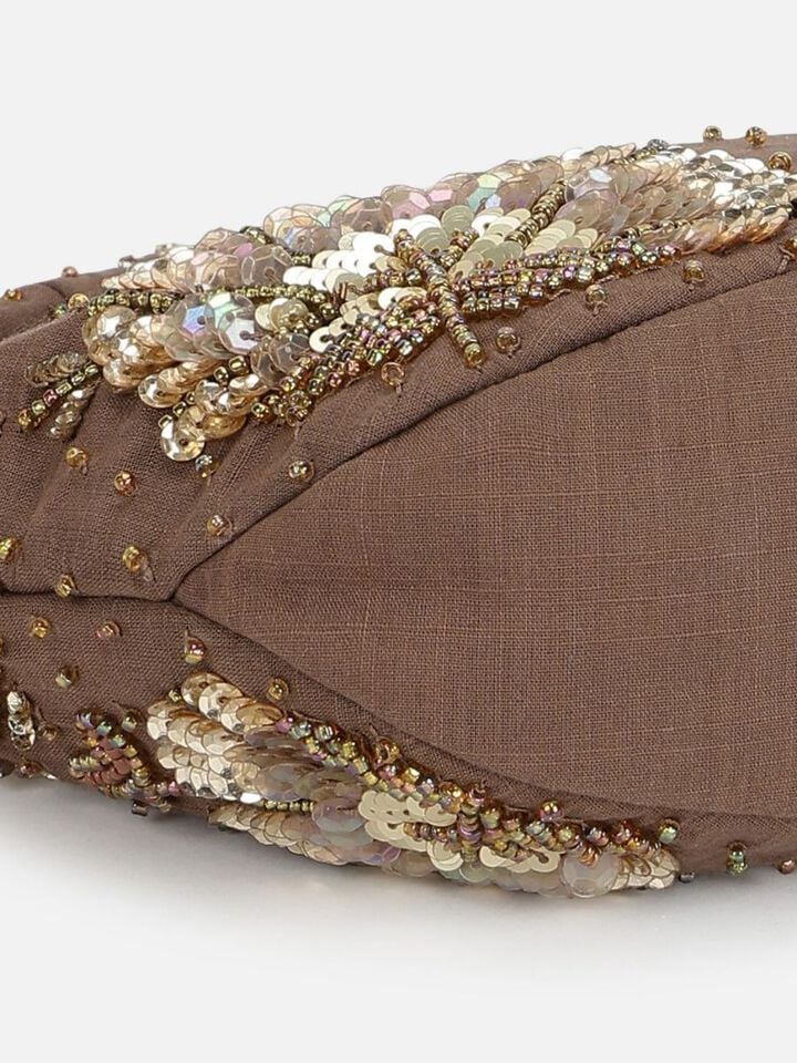 Tara Beaded Sparkles Handheld - Brown