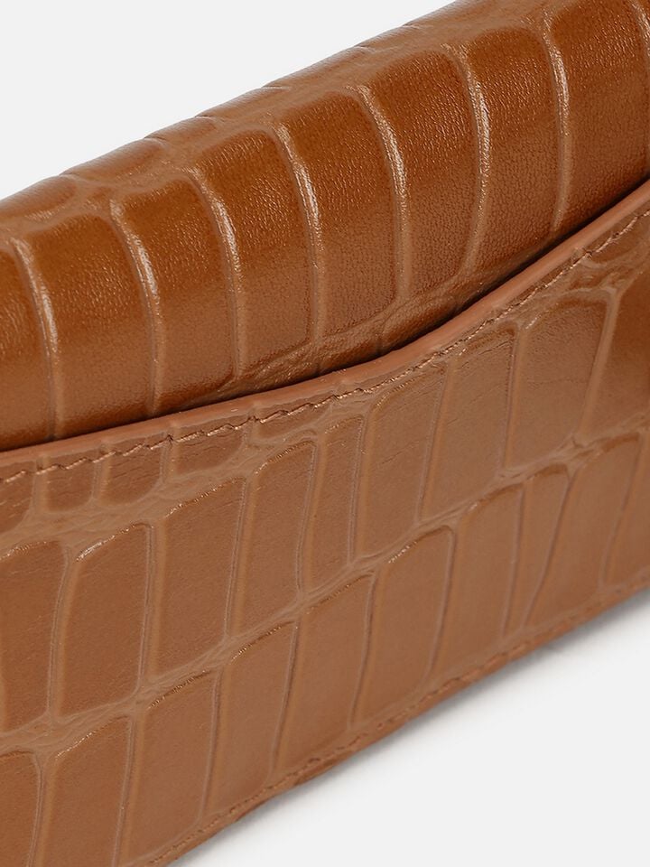 August Croco Leather Wallet - Tan
