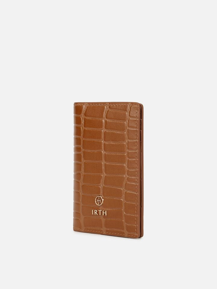 August Croco Leather Wallet - Tan