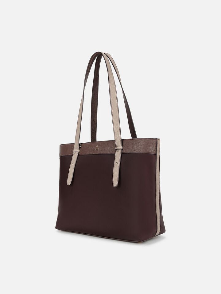 Megan Nylon Work Bag - Brown 