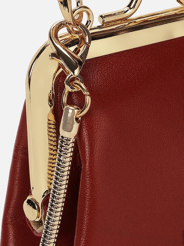 Juliet Leather Miniature Kiss Lock - Red