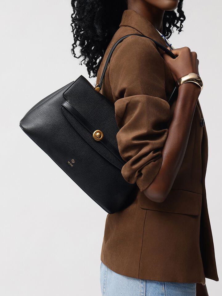 Valerie Wide Shoulder Bag - Black